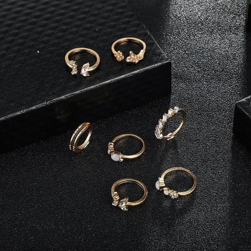 Rings, multiple flowers and butterflies.
